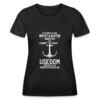 Usedom Glück Sehnsucht Ostseeinsel - Frauen Funktions-T-Shirt - Schwarz - Vorne - AI Model Female 172 light (172cm)