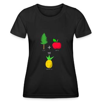 KIEFER+APFEL=ANANAS - Frauen Funktions-T-Shirt - Schwarz - Vorne - AI Model Female 172 light (172cm)