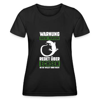 Echsen - Frauen Funktions-T-Shirt - Schwarz - Vorne - AI Model Female 172 light (172cm)