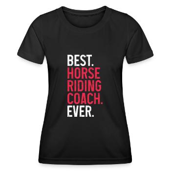 horse riding design for a horse riding fans - Women's Functional T-Shirt - black - Front - AI Model Female 172 light (172cm)