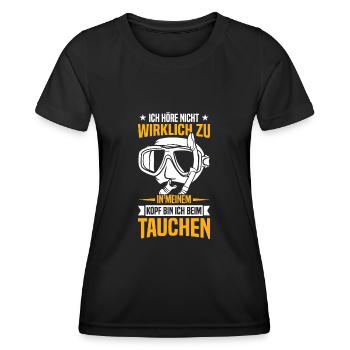 Scuba Diver Shirt Für Flaschen Taucher Tauchen - Frauen Funktions-T-Shirt - Schwarz - Vorne - AI Model Female 172 light (172cm)