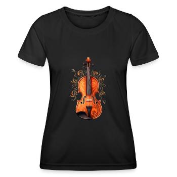 Geiger Geige Geigenmusik Kunst Geigenspieler - Frauen Funktions-T-Shirt - Schwarz - Vorne - AI Model Female 172 light (172cm)