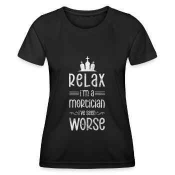 Totengräber Beerdigung Schwarzer Humor Berufung - Frauen Funktions-T-Shirt - Schwarz - Vorne - AI Model Female 172 light (172cm)