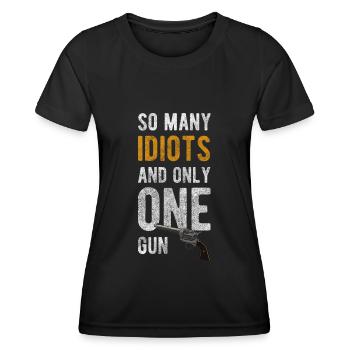 sarcasme, travail, bureau, partenaire - T-shirt sport Femme - noir - Devant - AI Model Female 172 light (172cm)