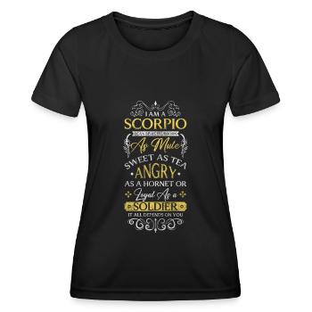 Superstition de l’astrologie du zodiaque du Scorpion - T-shirt sport Femme - noir - Devant - AI Model Female 172 light (172cm)