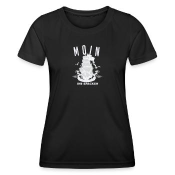 Moin ihr Spacken - Frauen Funktions-T-Shirt - Schwarz - Vorne - AI Model Female 172 light (172cm)