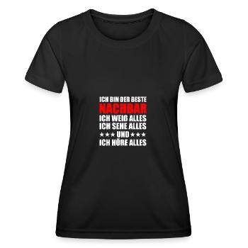 Ich bin der beste Nachbar Nachbarn - Frauen Funktions-T-Shirt - Schwarz - Vorne - AI Model Female 172 light (172cm)