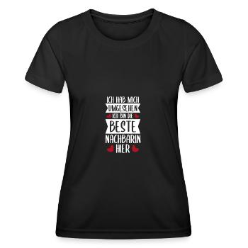 Die beste Nachbarin Lieblingsnachbarin Einzug - Frauen Funktions-T-Shirt - Schwarz - Vorne - AI Model Female 172 light (172cm)