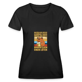 Einen Löten Biertrinker Bier Bierliebhaber Sauf - Frauen Funktions-T-Shirt - Schwarz - Vorne - AI Model Female 172 light (172cm)