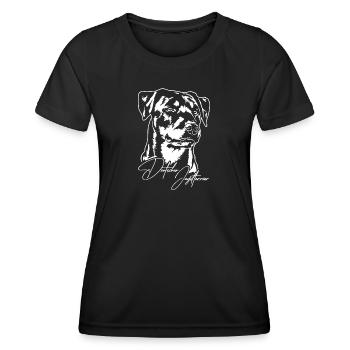 Deutscher Jagdterrier Jagdhunde Portrait Wilsigns - Frauen Funktions-T-Shirt - Schwarz - Vorne - AI Model Female 172 light (172cm)