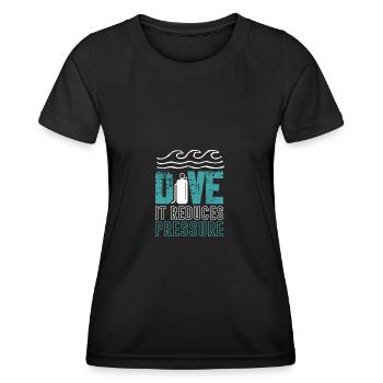 plongée plongée - T-shirt sport Femme - noir - Devant - AI Model Female 172 light (172cm)