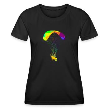 Motorized Paraglider Paraglider Rainbow - Women's Functional T-Shirt - black - Front - AI Model Female 172 light (172cm)