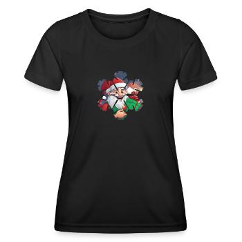 Flocons de neige père Noël impression - T-shirt sport Femme - noir - Devant - AI Model Female 172 light (172cm)