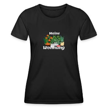 Pflanzen Wohnung Wald Grün Photosynthese O2 - Frauen Funktions-T-Shirt - Schwarz - Vorne - AI Model Female 172 light (172cm)