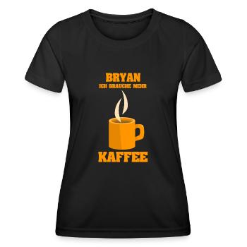 Kaffetasse Bryan - Frauen Funktions-T-Shirt - Schwarz - Vorne - AI Model Female 172 light (172cm)