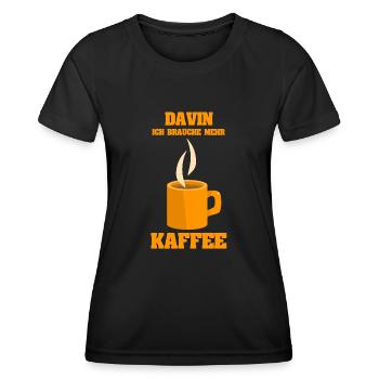 Kaffee Davin - Frauen Funktions-T-Shirt - Schwarz - Vorne - AI Model Female 172 light (172cm)