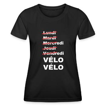 week-end vélo - T-shirt sport Femme - noir - Devant - AI Model Female 172 light (172cm)