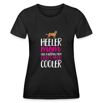 Bouvier australien Red Blue Heeler - T-shirt sport Femme - noir - Devant - AI Model Female 172 light (172cm)