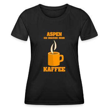 Cafe Aspen - Frauen Funktions-T-Shirt - Schwarz - Vorne - AI Model Female 172 light (172cm)