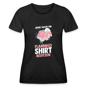 Jeder sollte ein Flamingo besitzen - Frauen Funktions-T-Shirt - Schwarz - Vorne - AI Model Female 172 light (172cm)