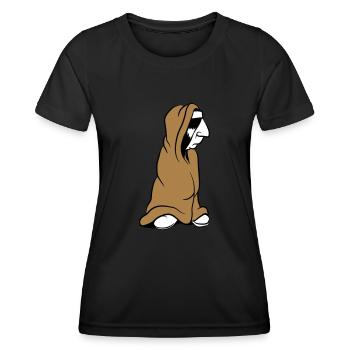Indien ennuyé dans une couverture d’emballage drôle - T-shirt sport Femme - noir - Devant - AI Model Female 172 light (172cm)