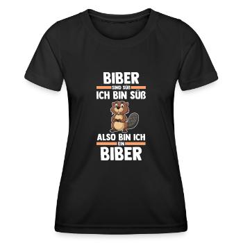 Nagetier Biberliebhaber Biber - Frauen Funktions-T-Shirt - Schwarz - Vorne - AI Model Female 172 light (172cm)