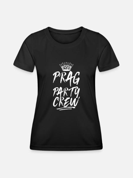 Prag Party Crew Spruch - Frauen Funktions-T-Shirt - Schwarz