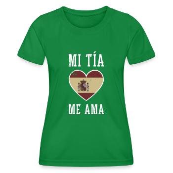 Hispanische Erbe Spanien Europa Flagge Reise - Frauen Funktions-T-Shirt - Kelly Green - Vorne - AI Model Female 172 dark (172cm)