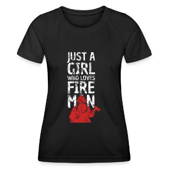 Just a girl who loves firefighter - Women's Functional T-Shirt - black - Front - AI Model Female 172 light (172cm)