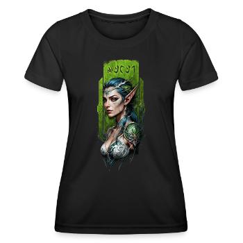 Verzauberter Waldelfen-Wächter - Frauen Funktions-T-Shirt - Schwarz - Vorne - AI Model Female 172 light (172cm)