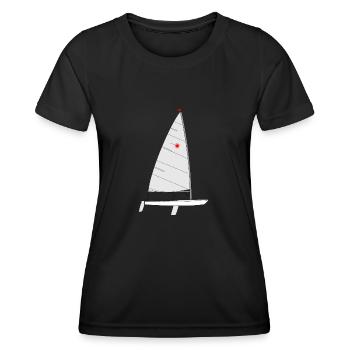 Laser Riss - Frauen Funktions-T-Shirt - Schwarz - Vorne - AI Model Female 172 light (172cm)