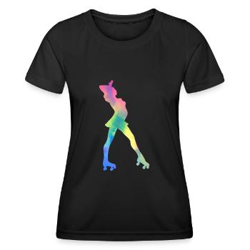 Girl rollerblading inline skating rollerblading - Women's Functional T-Shirt - black - Front - AI Model Female 172 light (172cm)