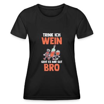 Amateurs de vin Fête Vin - T-shirt sport Femme - noir - Devant - AI Model Female 172 light (172cm)