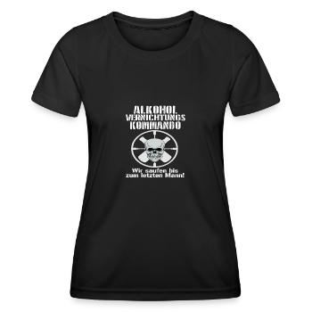 Alkohol vernichtungs Kommando - Frauen Funktions-T-Shirt - Schwarz - Vorne - AI Model Female 172 light (172cm)