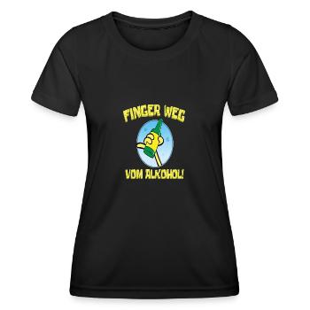 Finger weg vom Alkohol - Frauen Funktions-T-Shirt - Schwarz - Vorne - AI Model Female 172 light (172cm)
