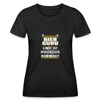 Ich bin ein Bier Guru - Frauen Funktions-T-Shirt - Schwarz - Vorne - AI Model Female 172 light (172cm)