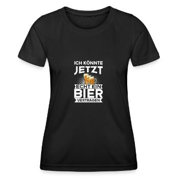 Ich könnte jetzt echt ein Bier vertragen - Frauen Funktions-T-Shirt - Schwarz - Vorne - AI Model Female 172 light (172cm)