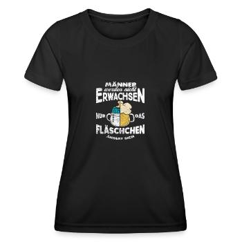 Männer werden nicht Erwachsen - Frauen Funktions-T-Shirt - Schwarz - Vorne - AI Model Female 172 light (172cm)