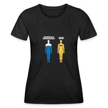 Normale Menschen Ich Bier - Frauen Funktions-T-Shirt - Schwarz - Vorne - AI Model Female 172 light (172cm)