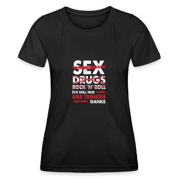 Ich will nur Bier trinken danke - Frauen Funktions-T-Shirt - Schwarz - Vorne - AI Model Female 172 light (172cm)