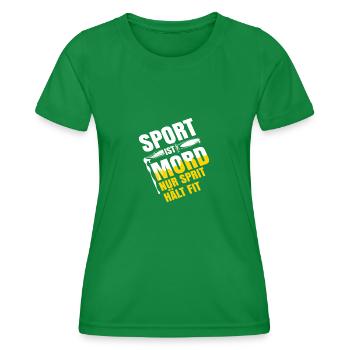 Sport ist mord nur sprit hält fit - Frauen Funktions-T-Shirt - Kelly Green - Vorne - AI Model Female 172 dark (172cm)
