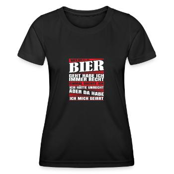 Wenn es um bier geht habe ich eiserne Prinzipien - Frauen Funktions-T-Shirt - Schwarz - Vorne - AI Model Female 172 light (172cm)