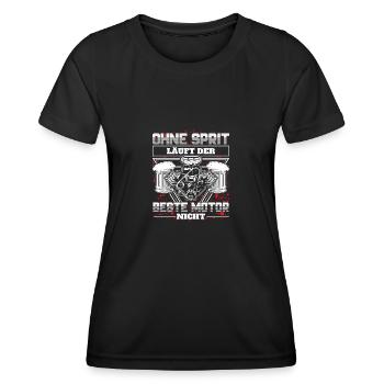 Ohne Sprit läuft der beste Motor nicht - Frauen Funktions-T-Shirt - Schwarz - Vorne - AI Model Female 172 light (172cm)
