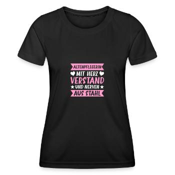 Altenpflegerin Pflegekraft Altenpflegerin - Frauen Funktions-T-Shirt - Schwarz - Vorne - AI Model Female 172 light (172cm)