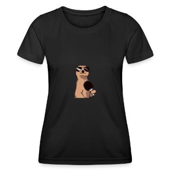 Erdmännchen Tischtennis Tischtennisspieler - Frauen Funktions-T-Shirt - Schwarz - Vorne - AI Model Female 172 light (172cm)