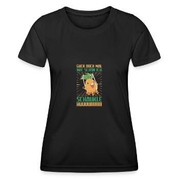 Wie schön ich schaukel Schaukeln - Frauen Funktions-T-Shirt - Schwarz - Vorne - AI Model Female 172 light (172cm)