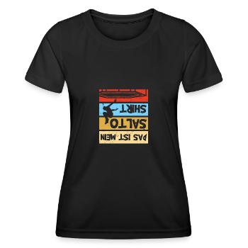 Salto Trampolinspringer Trampolin - Frauen Funktions-T-Shirt - Schwarz - Vorne - AI Model Female 172 light (172cm)