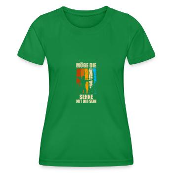 Möge die Sehne Bogen Bogenschießen Bogenschütze - Frauen Funktions-T-Shirt - Kelly Green - Vorne - AI Model Female 172 dark (172cm)