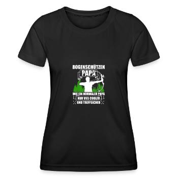 Papa Pfeil und Bogen Bogenschießen Bogenschütze - Frauen Funktions-T-Shirt - Schwarz - Vorne - AI Model Female 172 light (172cm)