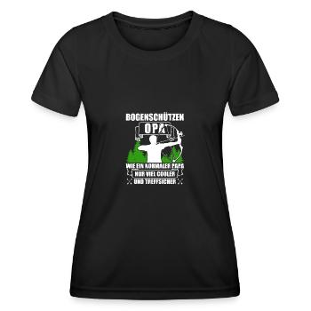 Opa Pfeil und Bogen Bogenschießen Bogenschütze - Frauen Funktions-T-Shirt - Schwarz - Vorne - AI Model Female 172 light (172cm)